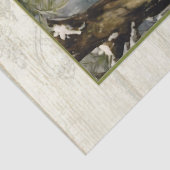 Kerst Fairy Pine Forest Holly rustieke schuur hout Tissuepapier (Detail)