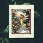 Kerst Fairy Pine Forest Holly Snow Rustic Wood Tissuepapier