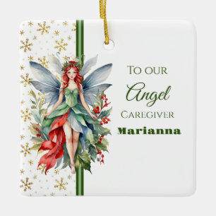 Kerst Fairy Square Caregiver Ornament
