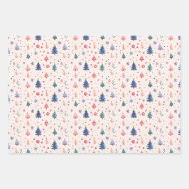 Kerst Fairy Tree Gingerbread Man Inpakpapier Vel