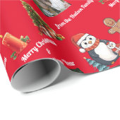 Kerst familie foto aangepaste inpakpapier (Rol Hoek)
