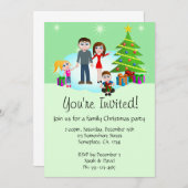 Kerst Familie Party Uitnodigingen (Voorkant / Achterkant)