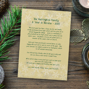 Kerst Familie Update Letter Sneeuwvlokken Kaart