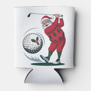 Kerst Fantasie Golf Spelende Kerstman Blikjeskoeler