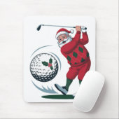 Kerst Fantasie Golf Spelende Kerstman   Muismat (Met muis)