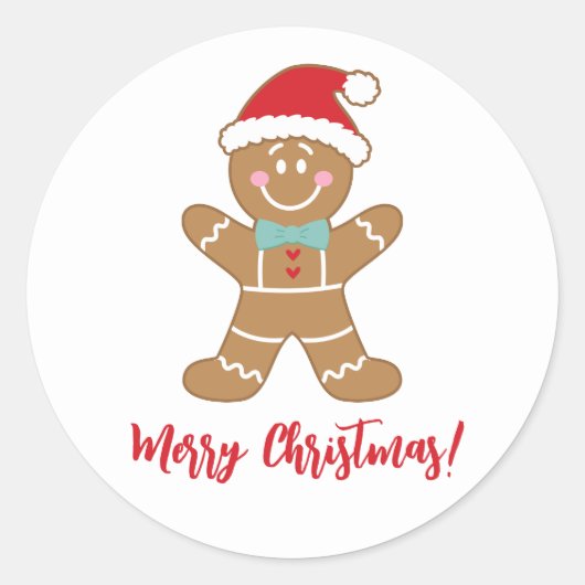 Kerst-feestdag — Gingerbrood Man Ronde Sticker (Voorkant)