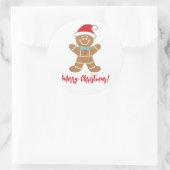 Kerst-feestdag — Gingerbrood Man Ronde Sticker (Tas)