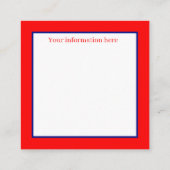 kerst-feestdag vierkante visitekaartje (Achterkant)