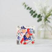 kerst-feestdag vierkante visitekaartje (Staand voorkant)