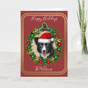 Kerst Feestdagen Border Collie hond wenskaart Kaart