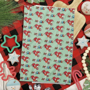 Kerst Feestdagen Joy Dragon Theedoek