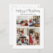 Kerst feestdagen Moderne Typografie Vier-Foto (Voorkant / Achterkant)