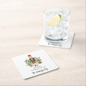 Kerst Feestdagen Notenkraker Script Vierkante Kartonnen Onderzetter (Insitu)