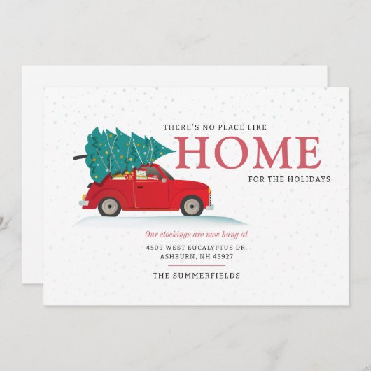 Kerst Feestdagen rode auto bewegende aankondiging (Voorkant / Achterkant)