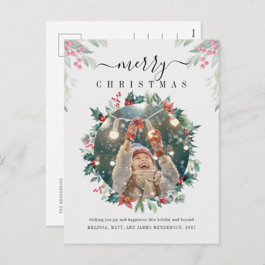 Kerst Feestdagen Rode bessen Foto (Voorkant / Achterkant)