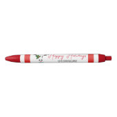 Kerst-Feestdagen Rood Gepersonaliseerd Zwarte Inkt Pen (Voorkant)