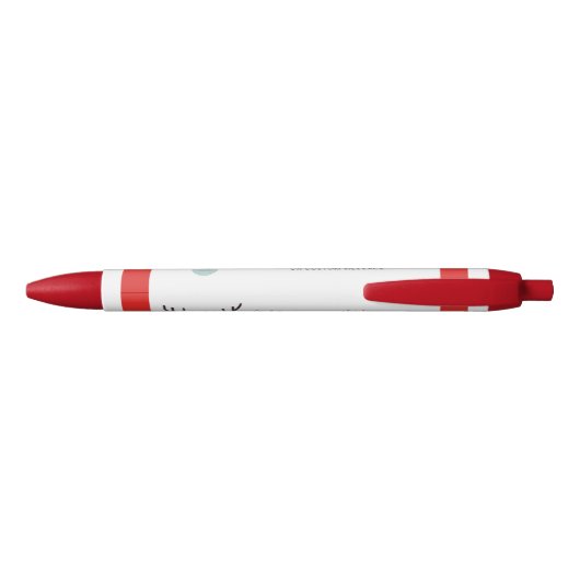 Kerst-Feestdagen Rood Gepersonaliseerd Zwarte Inkt Pen (Achterkant)