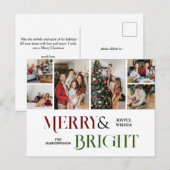 Kerst feestdagen Script Familie Fotocollage (Voorkant / Achterkant)