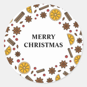 Kerst feestdagen smaken smaak en reukdoekjes ronde sticker