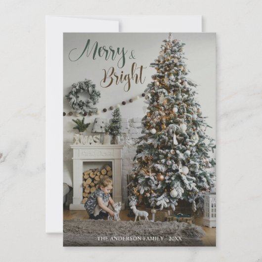 Kerst Feestelijke Interieurboom Vrolijk Heldere Fo Feestdagenkaart (Voorkant)