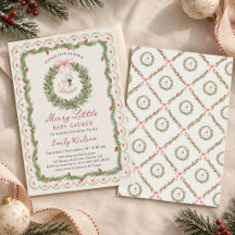 Kerst Feestelijke Kleine Baby Shower Uitnodiging
