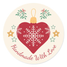 Kerst & Feestelijke Rode Hart Handgemaakt Met Lief