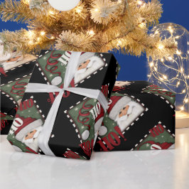 Kerst Feestelijke Schattigee Santa Ho Ho Ho Inspir Cadeaupapier