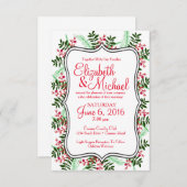 Kerst-, feestelijke trouwuitnodiging kaart (Voorkant / Achterkant)