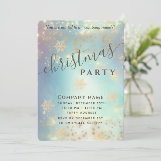 Kerst-feestfeest in de mousserende luxe kaart (Staand voorkant)