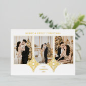 Kerst, fijn en fijn folie feestdagenkaart (Staand Voorkant)