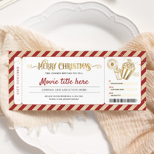 Kerst film nacht cadeau ticket voucher kaart