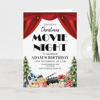 Kerst Film Nacht Verjaardag Buiten Feestdag