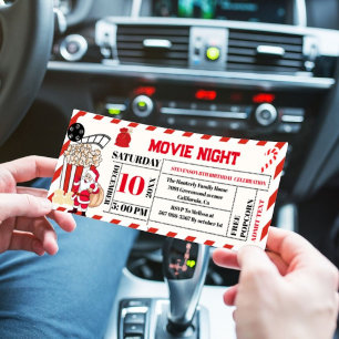 Kerst Film Nacht Verjaardag Feestticket Invi Kaart