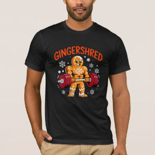 Kerst Fitness Gingerbread Grappige Workout Vakanti T-shirt