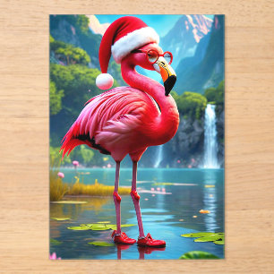Kerst Flamingo Als Sinterklaas-47476 Acryl Uitnodigingen