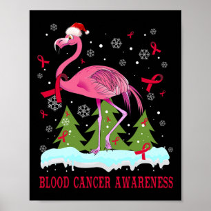 Kerst Flamingo Bloedkanker Bewustzijn Geschenk Poster