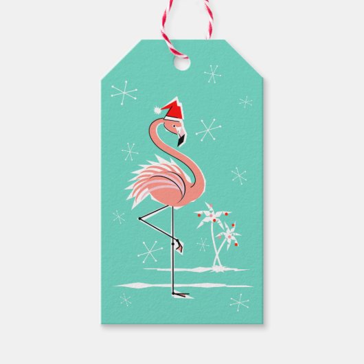 Kerst Flamingo cadeau labels Cadeaulabel (Voorkant)