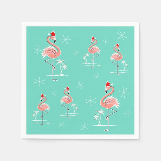 Kerst Flamingo Groep papier servet (Voorkant)