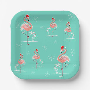 Kerst Flamingo Group plein Papieren Bordje