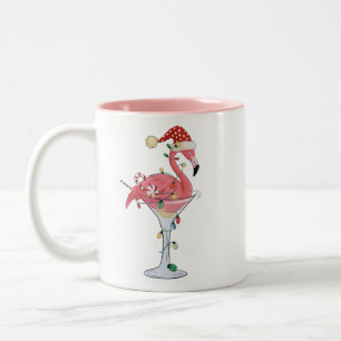 Kerst Flamingo Lichten Xmas Tropisch Dier Tweekleurige Koffiemok