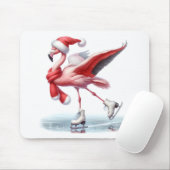 Kerst Flamingo schaatsen Muismat (Met muis)