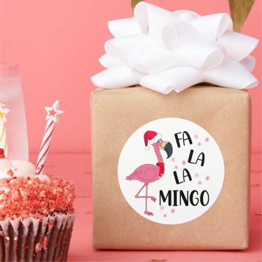 Kerst Flamingo Sticker (Feest)