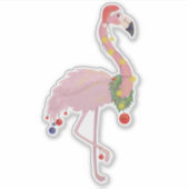 Kerst Flamingo Sticker (Voorkant)