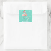 Kerst Flamingo sticker plein (Tas)