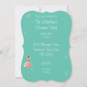 Kerst Flamingo Stripe uitnodiging verticaal (Achterkant)