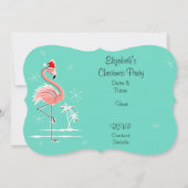 Kerst Flamingo 'VIP PASS' uitnodigingsbeugel Kaart (Achterkant)