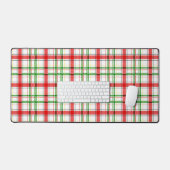 Kerst Flanel Plaid Tartan Design - Wit Bureaumat (Keyboard & Muis)