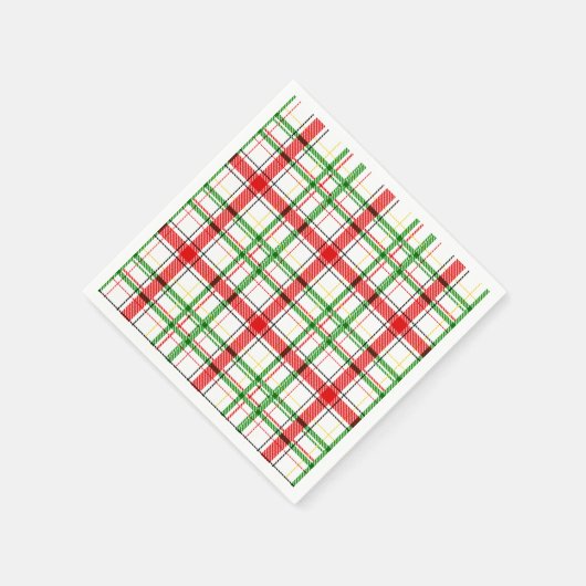 Kerst Flanel Plaid Tartan Design - Wit Servet (Hoek)