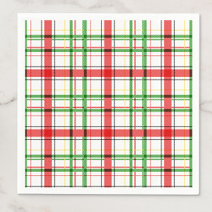 Kerst Flanel Plaid Tartan Design - Wit Servet