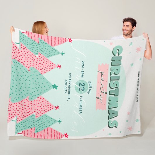 Kerst fleece deken, groot 60 "x 80" deken (In situ)